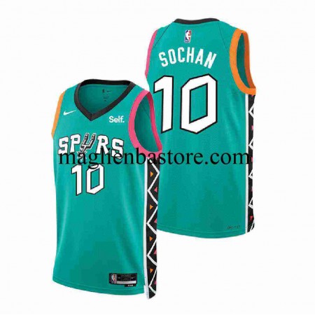 Maglia NBA San Antonio Spurs Jeremy Sochan 10 Nike 2022-2023 City Edition Swingman - Uomo